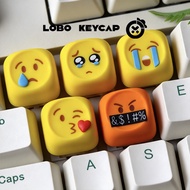 Emoji Keycap MX Switch Creative Personailzed Cute Yellow Round 3D Mechanical Resin Keycaps ESC DIY S