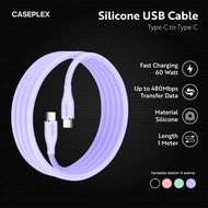 USB Silicone Type C to Type C Cable 1 Meter Fast Charging 3A Flexible Durable