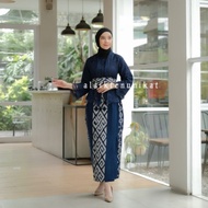 COUPLE TENUN PASANGAN KEBAYA HANA BLUE NAVY - KEBAYA WISUDA - KEBAYA KONDANGAN - KEBAYA LAMARAN - KE