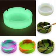 Portable Silicone Rubber Ashtray Soft Round Camouflage Luminous Fluorescent Ashtray