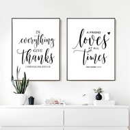 Bible Verse Thanksgiving Prints and Poster , Friendship Quotes Scripture Canvas Painting Living Room