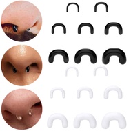 1PC Acrylic Nose Rings Invisible Nose Piercing 7mm Septum Rings Black/White Septum Piercing 7mm