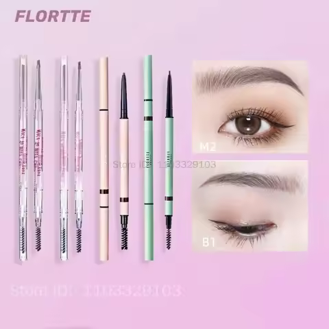 FLORTTE Dual-Ended Extra Fine Eyebrow Pencil Mood Institute Eyebrow Pencil Pink Flower Blossom Bloss