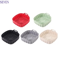 SEVEN Silicone Air Fryer Liners, Food-grade Square Air Fryer Pot Baking Tray, Durable Reusable 7/8 Inch Air Fryer Inserts Oven Tray Home