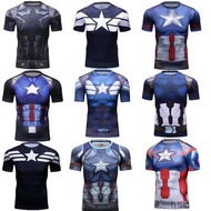 Marvel Captain America Compression Shirt 9 Styles 3D Quick Dry Gym Tee For Men Women Kids outdoor sp