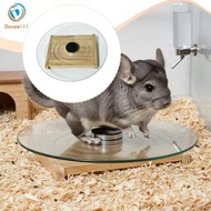 [Jzvphq] Silent Hamster Wheel Tempered Glass Turntable Stable Pine Wood Base Non Slip 28 Cm Clear Ex