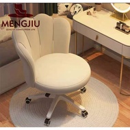 White Swivel Dressing Chair Lounge Backrest Chair With Wheels Hydraulic Adjustable Height Eames Comp