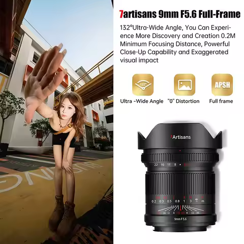 7artisans 9mm F5.6 ASPH Full Frame 132° Ultra-wide-angle Prime Lens for Sony E A7R A7III Canon EOS R