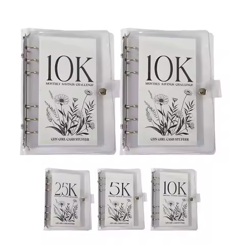 12-Month Envelopes Money Saving Challenge Binder, Easy and Funny Way to Save 2.5K/5K/10K Dollars, Mo