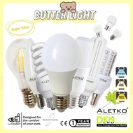 ALETKO DEN 13w/12w/9w/7w/6w/5w E27 E14 B22 Led Globe Stick Candle Ping Pong Spiral COB Bulb [1 YEAR 