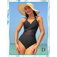 Bikini Swimsuit Beachwear One-Piece Swimsuit with Transparent X-Strap Pattern Tummy Fashion Sexy Bik