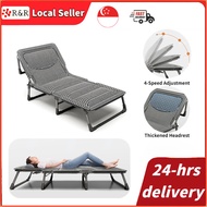 Portable Folding Bed with Foam Soft Comfortable Single Bed Reclining Chair Nap Foldable Bed