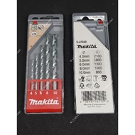 Makita 5 Piece Carbide Tipped Masonry Drill Bit Set D41040
