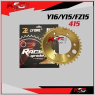 ZFORE 415 STEEL SPROCKET GOLD - Y15 Y15-V2 Y16 FZ150 Racing Spocket Steel Gold 6 HOLE 6 Lubang For Y