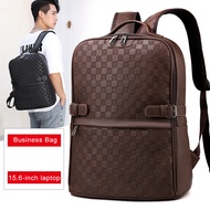 Men's High-quality Pu Leather Backpack Male Portable Waterproof 13 14 15 Inch Laptop Business Backpack Fashion Travel Bag Black
