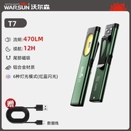 Warsun T7 Flashlight Lampu Suluh Ultra Thin USB C Rechargeable Magnetic Clip Side Light
