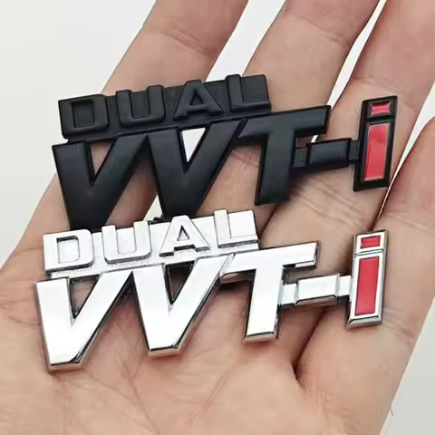 3D Metal Car Sticker Logo DUAL VVT-i Emblem Rear Trunk Fender Badge Decals For TOYOTA Dual VVT-i Cam