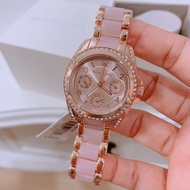 Original Michael Kors Mini Blair Multi-Function Rose Dial Blush Acetate and Rose Gold-tone Ladies Wa