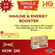 [ HQ GANO COMPANY ] {DEAL 1} 01 Box of  HQ Lingzhi Cracked Spores Powder 500 MG x 30 Capsules -  Product Of Singapore | GMP  Standard