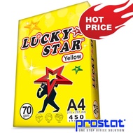 A4 70GM LUCKY STAR YELLOW COPIER PAPER -10REAM -450'SHEET