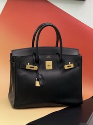 Hermes Birkin 30 黑金 box皮
