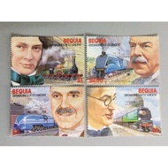 Bequia -Grenadines of St. Vincent 4 Locomotive Stamps Set. MNH.