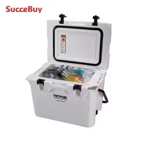 SucceBuy 25/33/45/52QT Hard Cooler Insulated Portable Large Capacity Ice Chest Cooling Box for Famil
