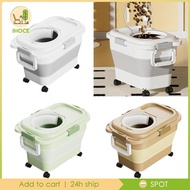 [Ihoce] Pet Food Storage Container Cat Dry feed Containers Bin with Wheels 30lb Foldable Folding for Dry Food Grains Dog Cat Food