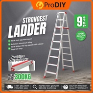 9 Step ladderman Commercial ladder Foldable Aluminium Ladder Foldable MultiPurpose Tangga Lipat Heavy Duty Double Sided
