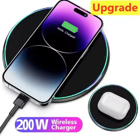 200W Wireless Charger Pad for iPhone 16 15 14 13 Pro Samsung Galaxy S22 S23 S24 Note Xiaomi Inductio
