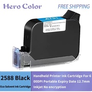 Eco Solvent Ink Cartridge 2588 Black Handheld Printer Ink Cartridge For 600DPI Portable Expiry Date 