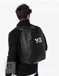 Y-3山本耀司雙肩包 新品簽名款黑武士防水塗層帆布休閒背包 時尚潮流男女後背包 單肩側背包 學生書包 筆電包 旅行背包
