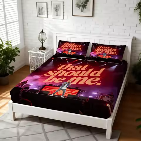 Justin Bieber Coachella Fitted Sheet Set Deep Pocket Mattress Protector Anti Slip Dustproof For Bedr