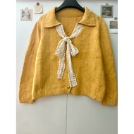 Orange, yellow, brown 2hand synthetic wool Cardigan