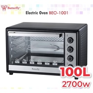 BUTTERFLY Electric Oven BEO-1001 (100L) Crumb Tray 2 Baking Trays 2 Wire Racks Convection Rotisserie Ketuhar Besar Grill