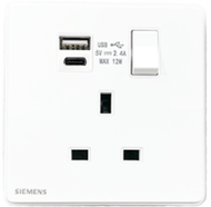 西門子 - Arina 13A 單位開關插座(帶USB+Type C插頭)