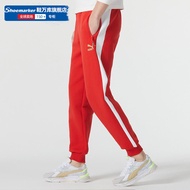 กางเกงกีฬาลำลองสีแดง Puma T7 สำหรับผู้ชาย ฤดูใบไม้ร่วง 2025 รุ่นใหม่ กางเกงขายาวลำลองสำหรับเล่นกีฬา