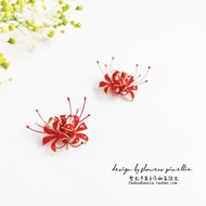 Original Red Other Side Flower 925 Sterling Silver Earrings Manzhu Shahua Ear Clip Antique Long Flow