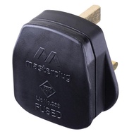 Masterplug Basic 13A Plug with 13 Amp Fuse | Black/White | Safety Mark local approved | UK TOP Brand