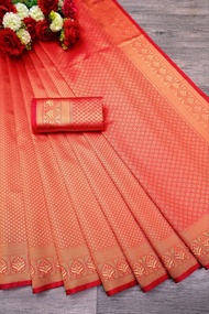 [Pre Order] Traditional Saree Wedding Most Beautiful 1 Minute Ready To Wear Soft Lichi Silk Saree ~ 