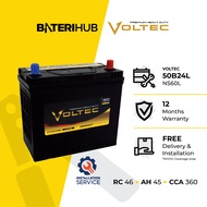 [Installation Provided] 50B24L Voltec Premium | Car Battery Vios Civic Almera Iswara NS60L BateriHub