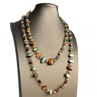 Bohemian Empress Dowager Beaded Colorful Necklace Double Layer Men's Long Pendant Necklace Light Lux