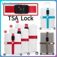 [TSA ศุลกากรล็อค]สายรัดกระเป๋าเดินทาง วัสดุเข็มขัดนิรภัยรถยนต์ คาด4ทิศ ปรับได้ ล็อครหัสผ่านTSA Lockเอนกประสงค์ สายรัดกระเป๋า ใช้ได้ 20-32นิ้ว