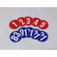 Number stamps for dining tables 1 to 100, size 9cm, red round number stamps & poplar glue