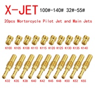 20Pcs Set Mortorcycle Slow/Pilot Jet Scooter Main Jets For PWK  PE NSR OKO CVK Carburetor main nozzl