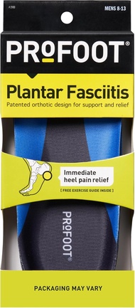 Profoot Orthotic Insoles for Plantar Fasciitis & Heel Pain Mens 8-13 1 Pair