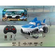 MOBIL REMOTE CONTROL MONSTER HIU MOBIL RC IKAN HIU BATERAI CAS