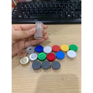 Combo of 50 5ml fighting cock injection bottles including cap bottles and rubber stoppers, 5cc vacci