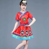 Children Zhuang Nation March March March March Bamboo Pole Dance Torch Festival Performance Costume 