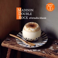 MADISON DOUBLE ROCK 395 ml. Jar Minimalist Cafe Water Glass Round Shape Heat-Cold Resistant Tw054